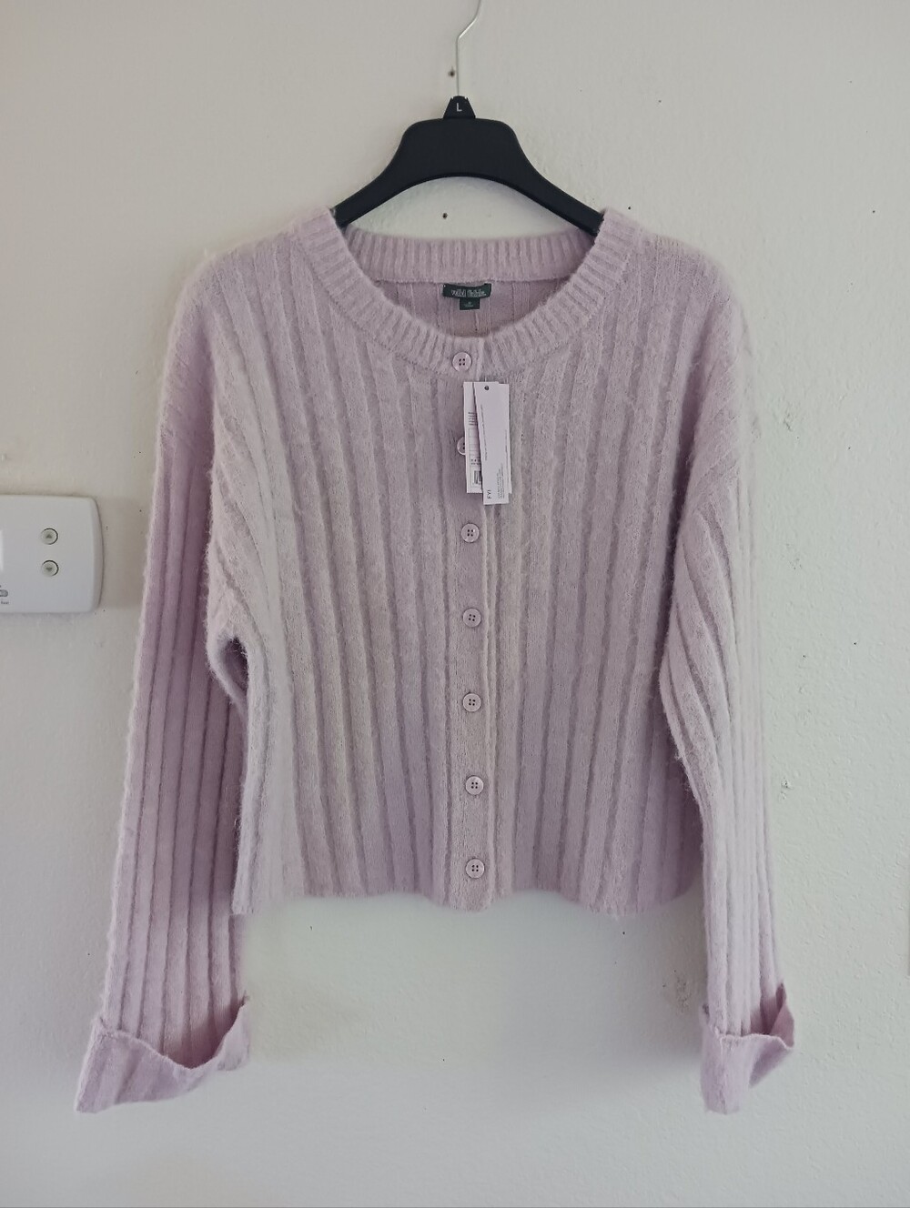 Wild Fable Ribbed Button Front‎ Lavender Cardigan